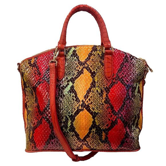 BRAHMIN Red Dragon Emperium Large Duxbury Satchel and Matching Ady Wallet - Picture 6 of 17